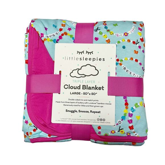 NWT Little Sleepies Friends Forever Large Cloud Blanket - Picture 1 of 7